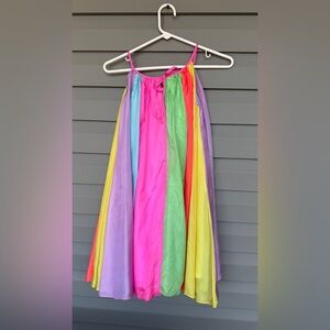 NWT- Halabaloo Rainbow Dress 100% Silk Girls Sz 12